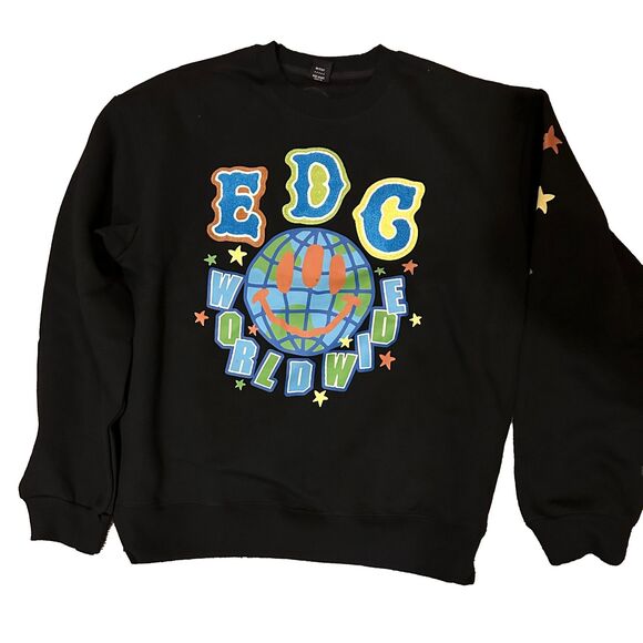 Electric Daisy Carnival - EDC Worldwide - Crewneck Sweatshirt -Knit Patches. 3xl - Picture 1 of 7